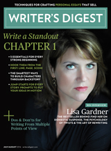 Lisa Gardner looking like a boss on the cover of the latest issue of Writer's Digest.